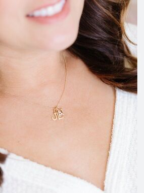 Gold Letter ‘F’ Pendant Necklace Charm